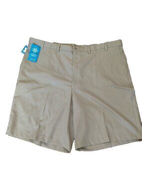 Haggar Cool 18  Shorts Big Tall Sz 48 Khaki Chino Quick Dry UV Protection-lpb7